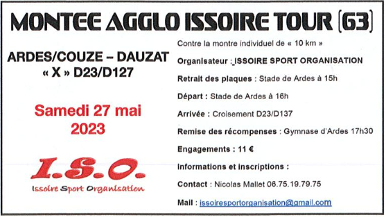 Montee agglo issoire tour 2023